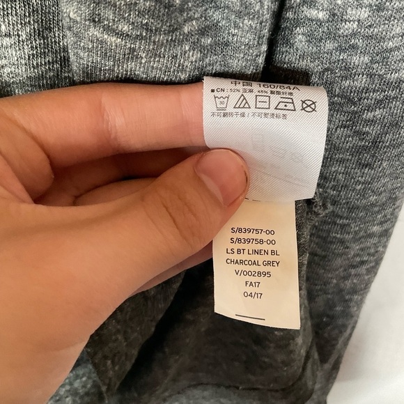 Gap Linen Blend Gray Long Sleeve Shirt Size Xsmall - Picture 5 of 5